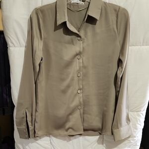 Neutral Ground Women's Button Down Shirt - Tan